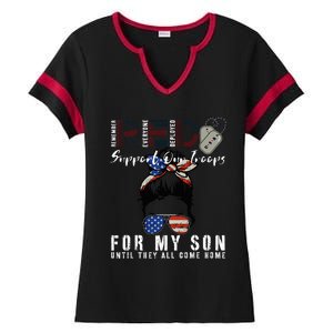 Red Friday Military I Wear Red For My Son Remember Everyone Ladies Halftime Notch Neck Tee