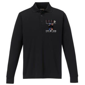 Red Friday Military I Wear Red For My Son Remember Everyone Performance Long Sleeve Polo