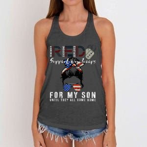 Red Friday Military I Wear Red For My Son Remember Everyone Women's Knotted Racerback Tank