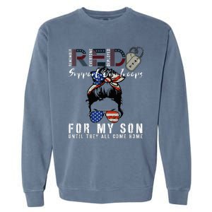 Red Friday Military I Wear Red For My Son Remember Everyone Garment-Dyed Sweatshirt