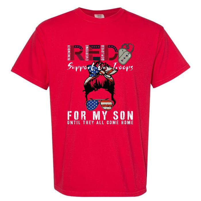 Red Friday Military I Wear Red For My Son Remember Everyone Garment-Dyed Heavyweight T-Shirt