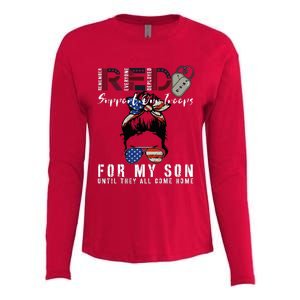 Red Friday Military I Wear Red For My Son Remember Everyone Womens Cotton Relaxed Long Sleeve T-Shirt