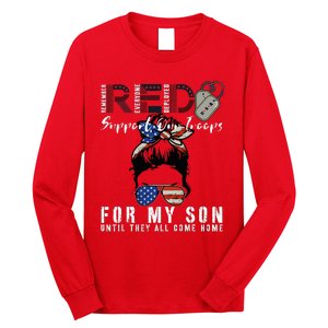 Red Friday Military I Wear Red For My Son Remember Everyone Long Sleeve Shirt