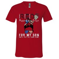 Red Friday Military I Wear Red For My Son Remember Everyone V-Neck T-Shirt