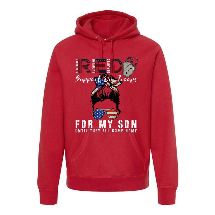 Red Friday Military I Wear Red For My Son Remember Everyone Premium Hoodie