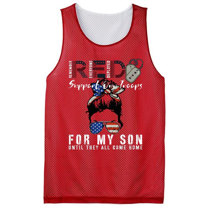 Red Friday Military I Wear Red For My Son Remember Everyone Mesh Reversible Basketball Jersey Tank