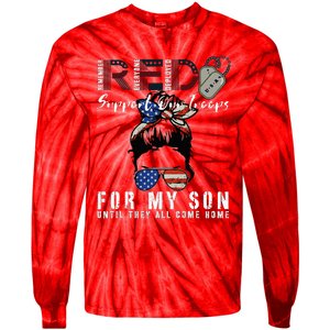 Red Friday Military I Wear Red For My Son Remember Everyone Tie-Dye Long Sleeve Shirt