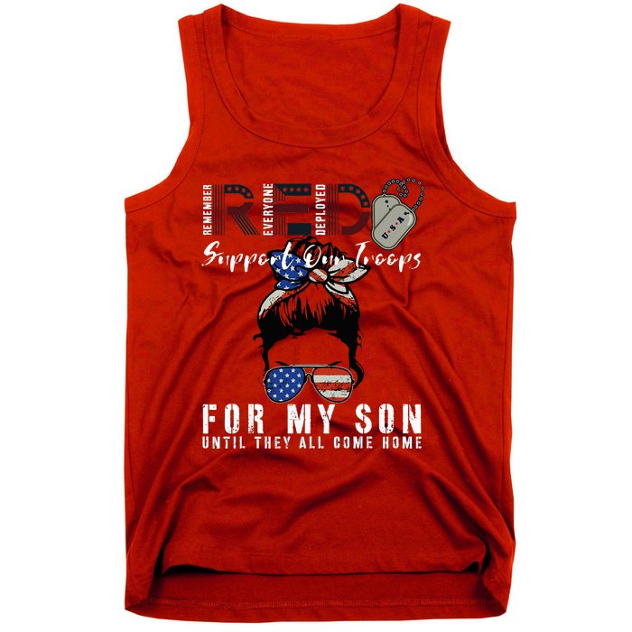 Red Friday Military I Wear Red For My Son Remember Everyone Tank Top