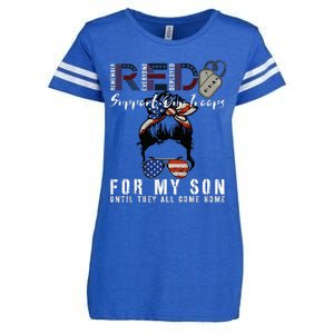 Red Friday Military I Wear Red For My Son Remember Everyone Enza Ladies Jersey Football T-Shirt