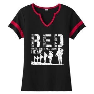 Red Friday Military I wear RED on Fridays Mom Ladies Halftime Notch Neck Tee