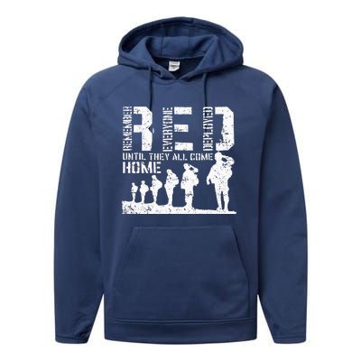 Red Friday Military I wear RED on Fridays Mom Performance Fleece Hoodie