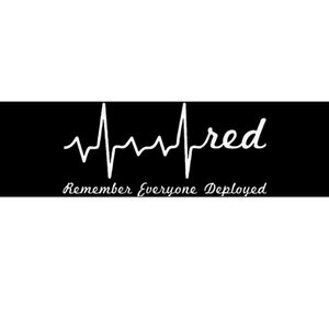 RED Friday Military Remember Everyone Deployed Heartbeat Bumper Sticker