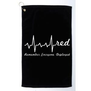 RED Friday Military Remember Everyone Deployed Heartbeat Platinum Collection Golf Towel