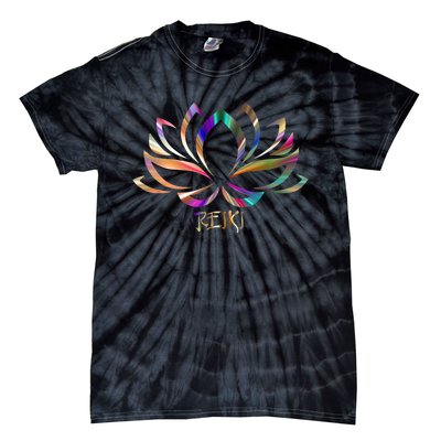 Reiki Filigree Meditation Lotus Flower Tie-Dye T-Shirt