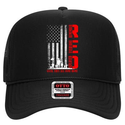 Red Friday Military Remember Erveryone Deployed High Crown Mesh Back Trucker Hat