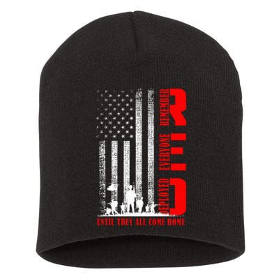 Red Friday Military Remember Erveryone Deployed Short Acrylic Beanie