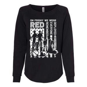 Red Friday Military Shirt On Friday We Wear Red Veteran Gift Womens California Wash Sweatshirt