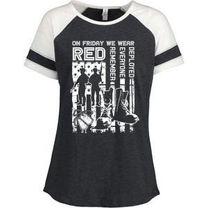 Red Friday Military Shirt On Friday We Wear Red Veteran Gift Enza Ladies Jersey Colorblock Tee