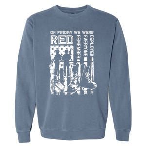 Red Friday Military Shirt On Friday We Wear Red Veteran Gift Garment-Dyed Sweatshirt