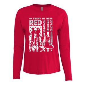 Red Friday Military Shirt On Friday We Wear Red Veteran Gift Womens Cotton Relaxed Long Sleeve T-Shirt