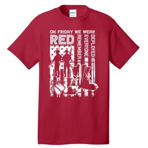 Red Friday Military Shirt On Friday We Wear Red Veteran Gift Tall T-Shirt