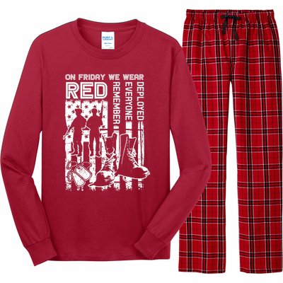 Red Friday Military Shirt On Friday We Wear Red Veteran Gift Long Sleeve Pajama Set