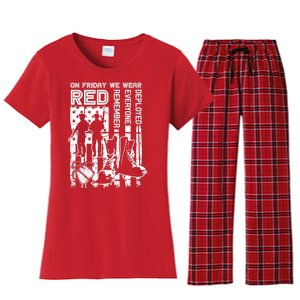 Red Friday Military Shirt On Friday We Wear Red Veteran Gift Women's Flannel Pajama Set