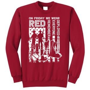 Red Friday Military Shirt On Friday We Wear Red Veteran Gift Tall Sweatshirt