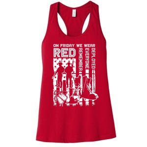 Red Friday Military Shirt On Friday We Wear Red Veteran Gift Women's Racerback Tank