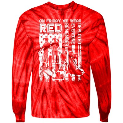 Red Friday Military Shirt On Friday We Wear Red Veteran Gift Tie-Dye Long Sleeve Shirt