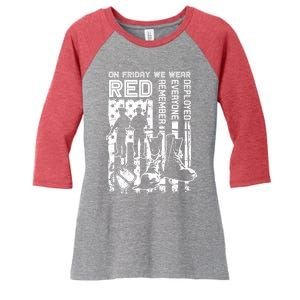 Red Friday Military Shirt On Friday We Wear Red Veteran Gift Women's Tri-Blend 3/4-Sleeve Raglan Shirt