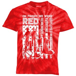 Red Friday Military Shirt On Friday We Wear Red Veteran Gift Kids Tie-Dye T-Shirt