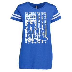 Red Friday Military Shirt On Friday We Wear Red Veteran Gift Enza Ladies Jersey Football T-Shirt