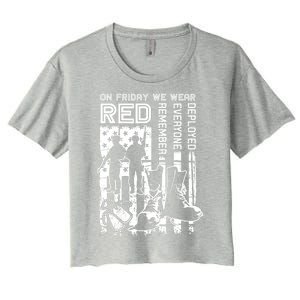 Red Friday Military Shirt On Friday We Wear Red Veteran Gift Women's Crop Top Tee