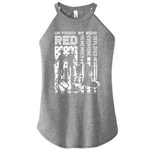 Red Friday Military Shirt On Friday We Wear Red Veteran Gift Women's Perfect Tri Rocker Tank