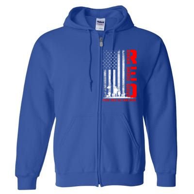 RED Friday Military US Army Remember Erveryone Deployed Full Zip Hoodie