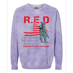 Red Friday Military  Remember Everyone Deployed Colorblast Crewneck Sweatshirt