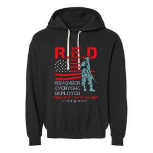 Red Friday Military  Remember Everyone Deployed Garment-Dyed Fleece Hoodie