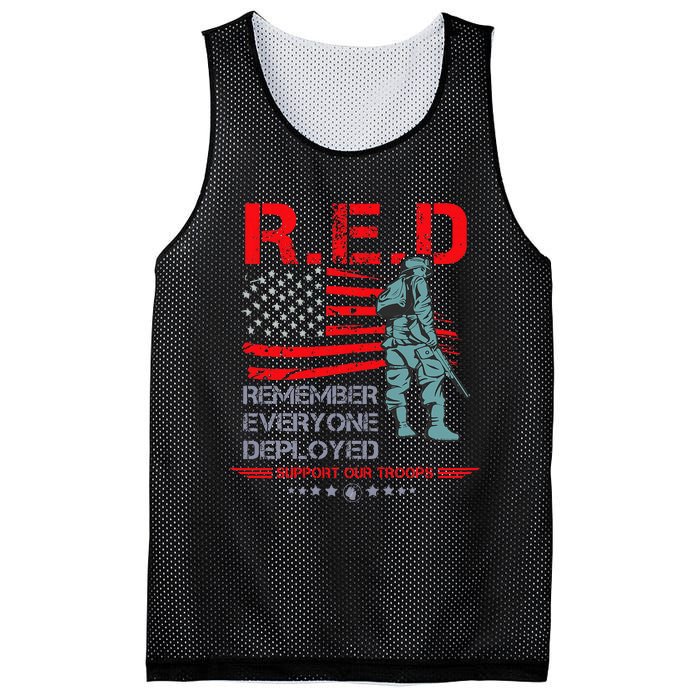 Red Friday Military  Remember Everyone Deployed Mesh Reversible Basketball Jersey Tank