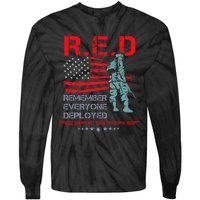 Red Friday Military  Remember Everyone Deployed Tie-Dye Long Sleeve Shirt