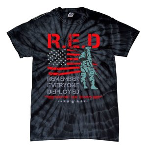 Red Friday Military  Remember Everyone Deployed Tie-Dye T-Shirt