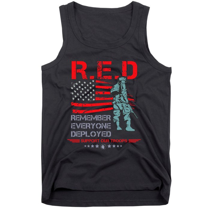 Red Friday Military  Remember Everyone Deployed Tank Top