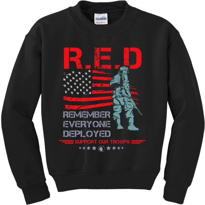 Red Friday Military  Remember Everyone Deployed Kids Sweatshirt