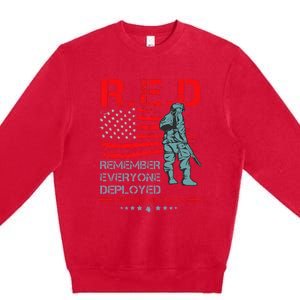 Red Friday Military  Remember Everyone Deployed Premium Crewneck Sweatshirt