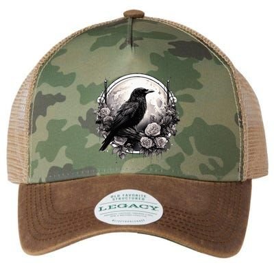 Raven Full Moon Gothic Witchy Crow Roses Mystical Legacy Tie Dye Trucker Hat