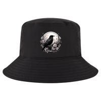 Raven Full Moon Gothic Witchy Crow Roses Mystical Cool Comfort Performance Bucket Hat