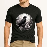 Raven Full Moon Gothic Witchy Crow Roses Mystical Cooling Performance Crew T-Shirt