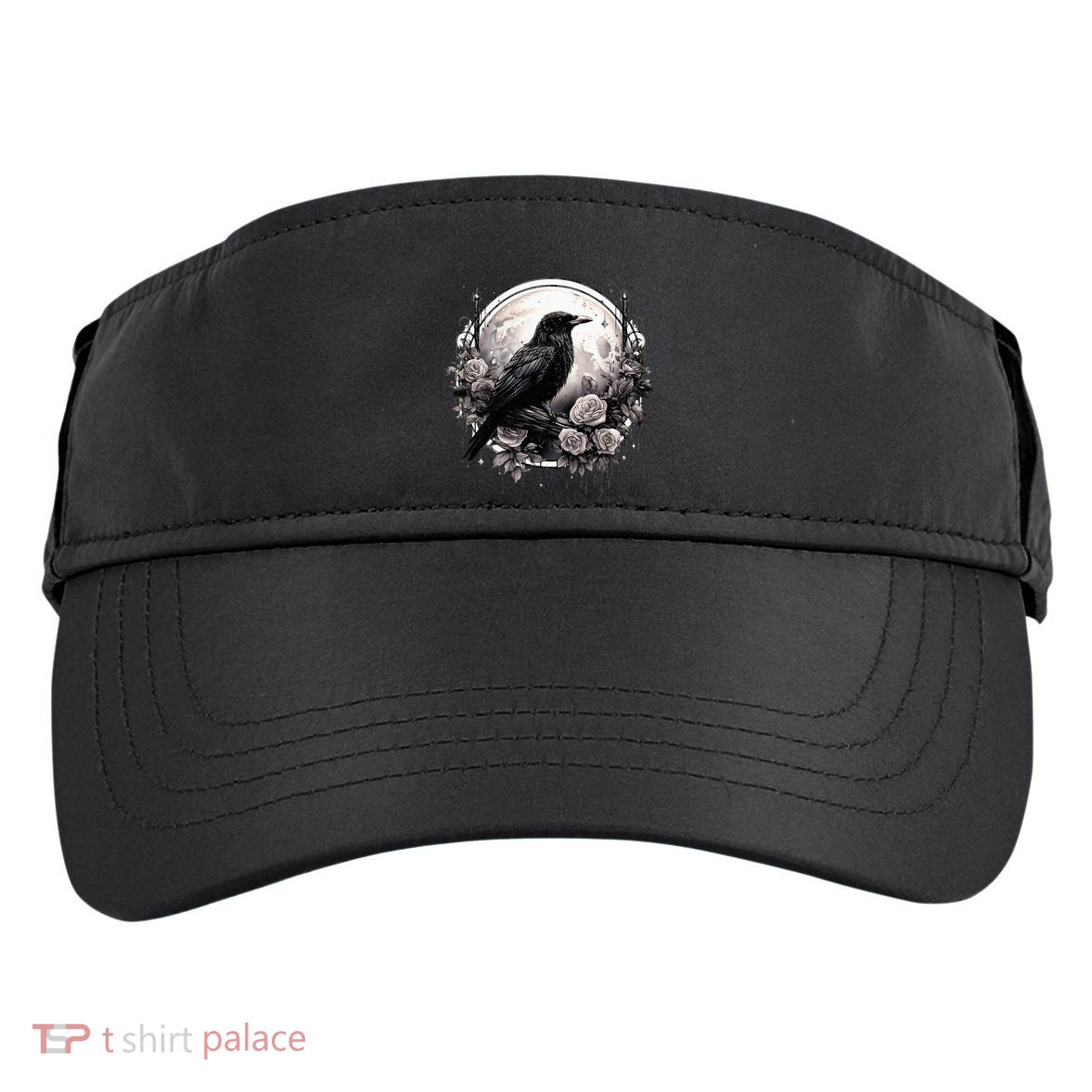 Raven Full Moon Gothic Witchy Crow Roses Mystical Adult Drive Performance Visor
