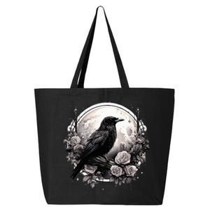 Raven Full Moon Gothic Witchy Crow Roses Mystical 25L Jumbo Tote