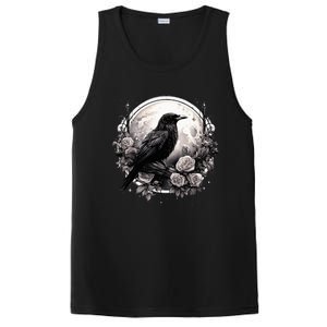 Raven Full Moon Gothic Witchy Crow Roses Mystical PosiCharge Competitor Tank